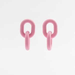 NEW ZARA Drop Chain Link rubber watermen earrings